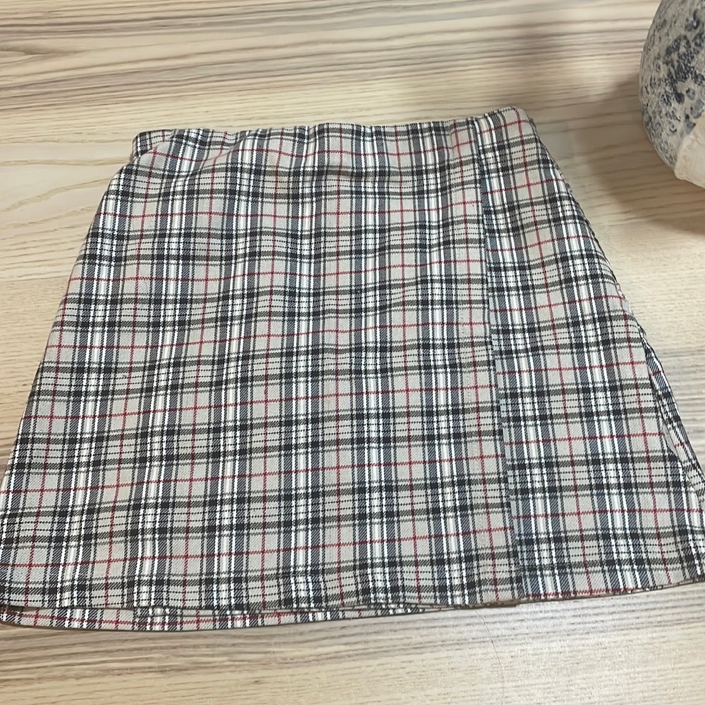 Subdued Plaid Mini Skirt